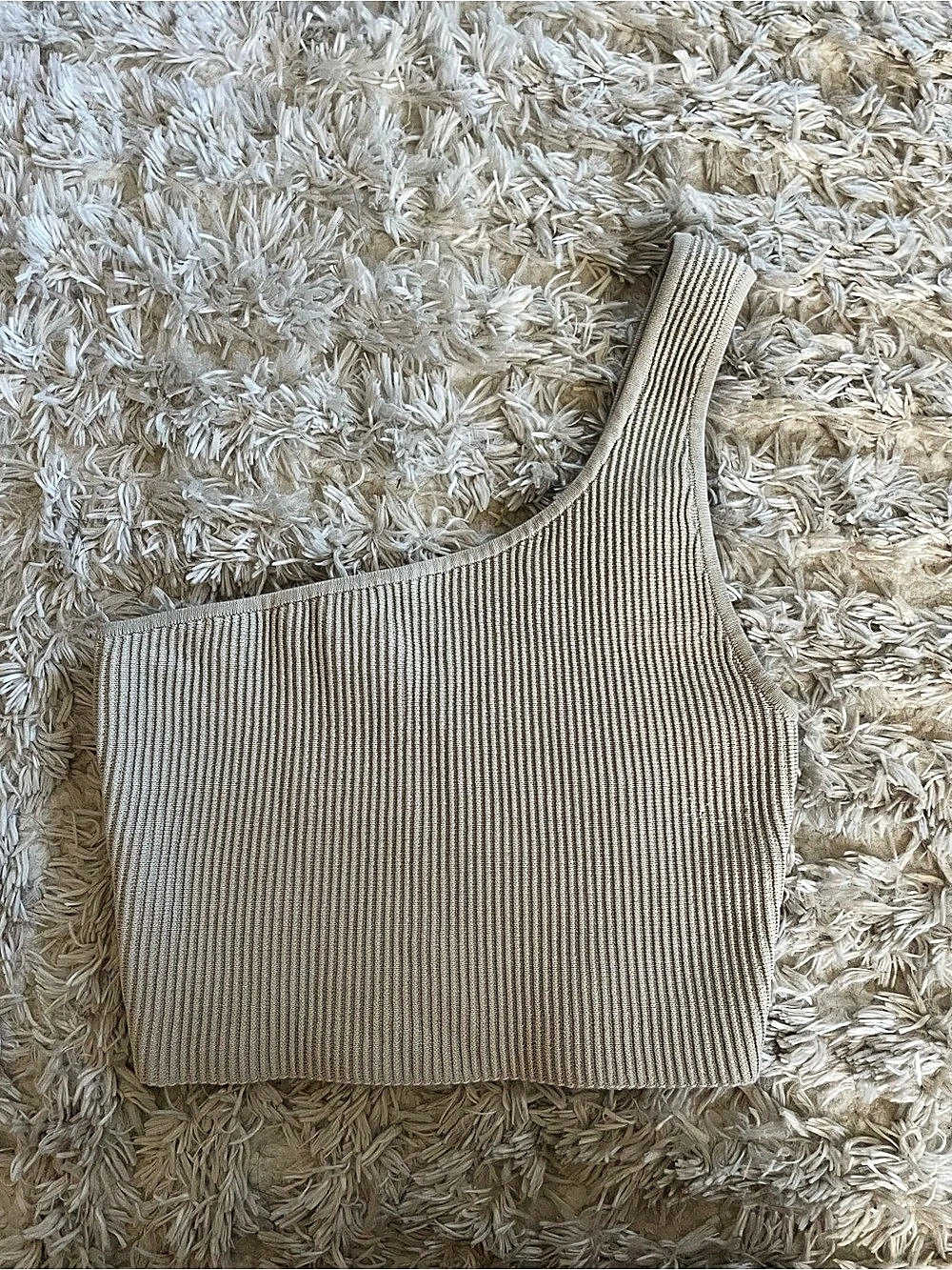 Aritzia Ribbed Sculpt Knit Crop Tank in Beige Size Small Like New